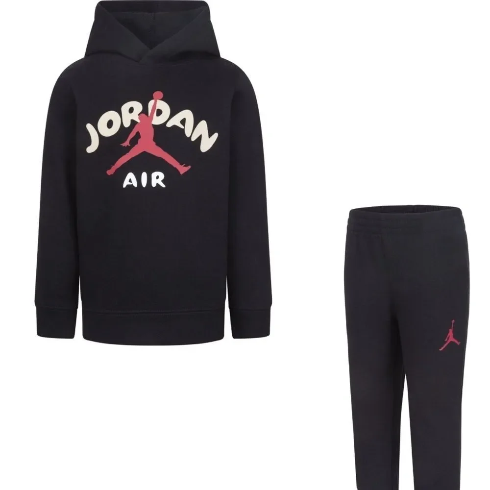 Jordan Little Boys Lil Champ Pullover Hoodie and Jogger Pants Set - Black 4
